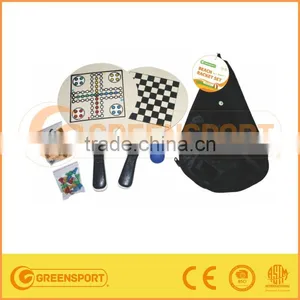 Wooden Beach Racket With Ball Game Set / Chess Game Set / Wooden thumbnail-1