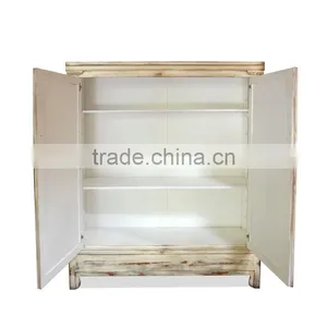 Cabinet Wardrobe Oriental 2 Doors White Antique Mahogany Wood Furniture, Wooden Furniture Japan Style thumbnail-3