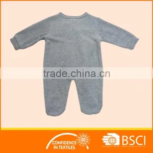 New Fashion Animal Print Plain Grey Long Sleeved Cotton Baby Clothes Romper thumbnail-2