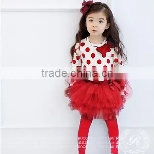 New Autumn Girls Clothing Sets Baby Girls Long Sleeve Polka Dots t Shirts+skirts-legging Baby Girls Outfits thumbnail-6