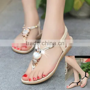 F20011H Toe Clip Women Shoes Wholesale Beaded Simple Women Beach Sandals Confortable Massage Shoes thumbnail-1