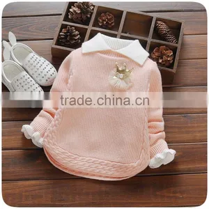 Lovely Baby Pullover Sweater Children 's Lapel Sweater Designs for Baby Girls thumbnail-4