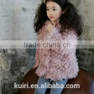 Toddlers Kids Girls Faux Lamb Fur Furry Shaggy Warm Jacket Trench Coat Outwear thumbnail-5