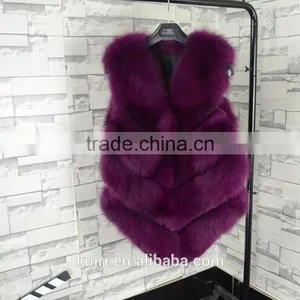 Brand Design 2016 New High-quality Long Fox Fur Vest Female Autumn and Winter Fashion New Factory Price of Luxury Fur Coat thumbnail-3