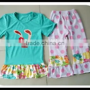 Hot Wholesale Baby Girl Boutique Clothing Girl Easter Spring Bunny Clothes Giggle Moon Remake Girl Kids Spring Clothes thumbnail-1