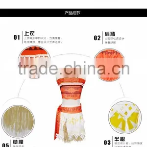 2017 New Girl Women Movie Polynesia Princess Moana Costume Dress Halloween thumbnail-4