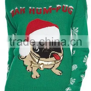 Custom Funny Pictures Festival Young Girls Wearing Knits Sweater for Christmas thumbnail-5