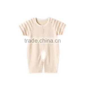 Wholesale Organic Baby Clothes 100% Organic Cotton Striped Romper Baby Clothing thumbnail-5
