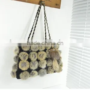 New Style Girls Luxury Evening Fur Bags White Turkey Fur Bag thumbnail-4
