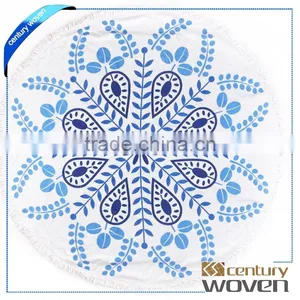 Stock Round Beach Towel With Tassels Wholesale Roundie Beach Towels Custom Design NO MOQ thumbnail-1