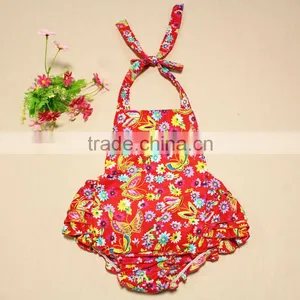 2017 Wholesale Colored Printed Flower Rompers Cotton Jumpsuit thumbnail-2