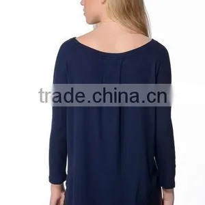 Latest Women Plain Chiffon Blouse Design Pictures Ladies Top Quality Breathable Swing Blouses thumbnail-5