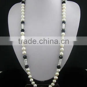 Fashion Pearl Necklace Glass Crystal Bead Necklace for Lady thumbnail-1