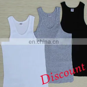 Wholesale 100% Cotton Gym Singlets for Men thumbnail-1