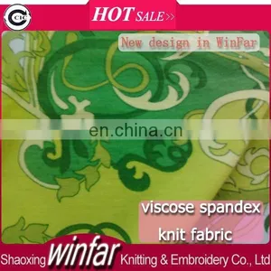 Winfar Textile New Design Indian Printed Stretch Rayon Knitted Fabric thumbnail-1