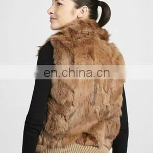 Fox-collar Rabbit Fur Knnited Vest/quality Supplier thumbnail-2