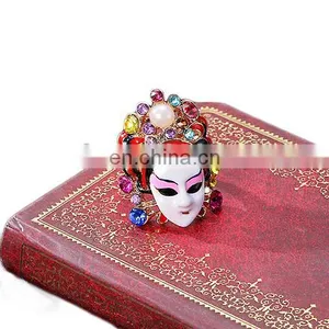 MCH-2327 2017 Fashion Wholesale New Design Ladies Chinese Style Beijing Opera Facial Masks Diamante Finger Ring thumbnail-1
