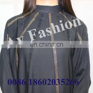 New Beautiful Muslim Wear Ladies Balck Abaya Maxi Dress Kaftan And Beaded Long Dress African thumbnail-2