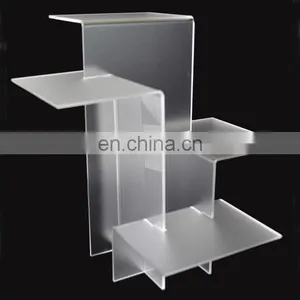4 Step White or Clear Acrylic Display Stand thumbnail-2