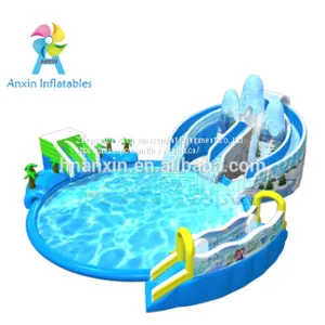 PVC Tarpaulin Material Inflatable Iceberg Park Water Park With Inlatable Pool and Inflatable Slip n Slide thumbnail-2