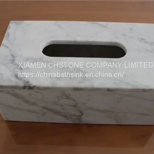Carrara White Marble Bathroom Paper Holders Marble Tissue Box thumbnail-2