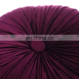 Pumpkin Shaped Circle Round Velvet Purple Wrinkle Cushion Floor Pillow Seat Cushions Chair Pads for Living Room Sofa Deco thumbnail-6