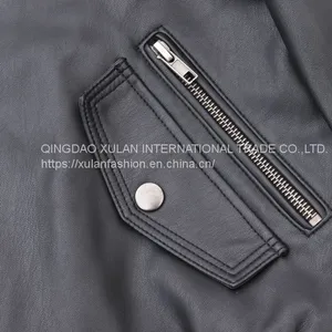 HOT SALE 2021 NEW ARRIVAL FASHION LADIES'FAUX LEATHER ECO PU LEATHER BASEBALL JACKET thumbnail-4