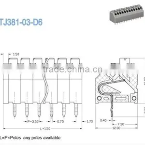 Termin Block 3.50mm Screwless Pcb Spring Terminal Block For Electric Power Security 2P - 28P thumbnail-2