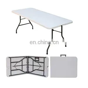 Factory Direct Selling Sturdy Rust Resistant Bar Banquet Plastic Folding Tables and Chairs for Events Outdoor Table thumbnail-1