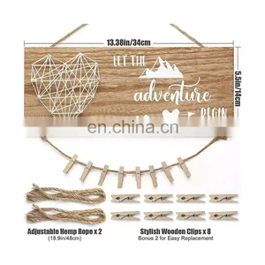 Bamboo Wood Printed Decorations for Living Room Wedding Christmas Frames Home Sign Cute Walls Decor Restaurant Modern Arts thumbnail-1