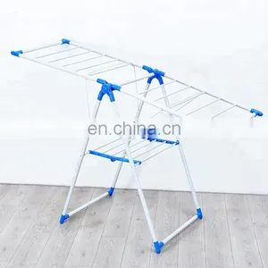 Online Shopping Folding Houseware Gullwing Clothes Drying Rack Foldable Standing Clothes Rack thumbnail-2