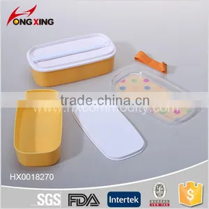 2-layer Rectangle Microwave Plastic Lunch Box With Chopsticks thumbnail-5