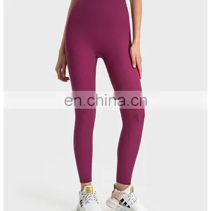 Best Ribbed Breathable Fitness Training Gym High Waist With Pocket Yoga Leggings Pants For Women Workout Sports Activewear thumbnail-5
