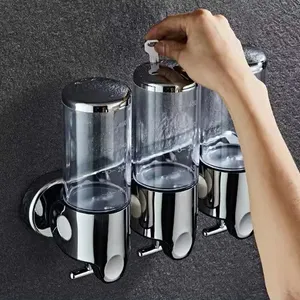 Wall Mounted Hotel Shampoo Dispenser Bathroom Accessories Stainless Steel Liquid Soap Dispenser thumbnail-2