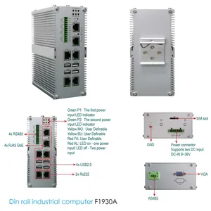 Din Rail Industrial Computer With 4 GbE Rj45 2 RS232 5 RS485 thumbnail-1