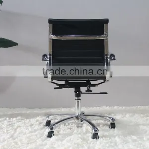Replica Italian Graceful Design Aluminum Frame and Armrest Italian Genuine Leather Charles and Ray High Back Office Chair thumbnail-4