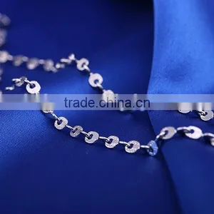 Hot Selling Simple Design Fashion Jewelry Rhodium Plated Cheap Short Cable Chain Necklace thumbnail-5