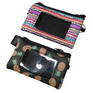 Custom Sublimation Print Fashion Coin Bag Keychain Zipper Wallet Waterproof Neoprene Coin Purse thumbnail-3
