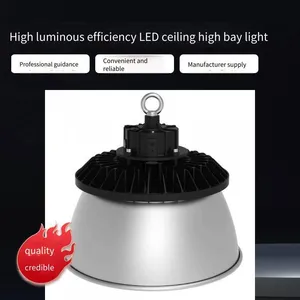 High Luminous Efficacy 3cct Dip Switch Adjustable Power Led High Bay Light (ufo Shape) for High Ceiling Warehouses With 0-10v Intelligent Dimming Function thumbnail-1