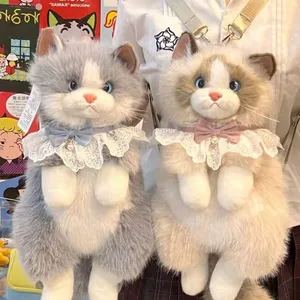Faux Fur Cat Plush Backpack thumbnail-4