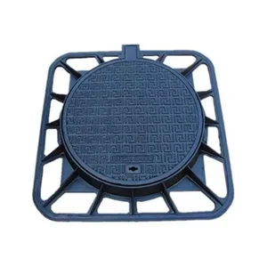 Jingdong Custom Black Durable Manhole Covers Round EN124 Ductile Cast Iron 500mm Recessed Manhole Cover Frame for Parking Safety thumbnail-1