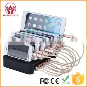 Black Desktop Phone Charging Dock Multi Usb Charger thumbnail-1