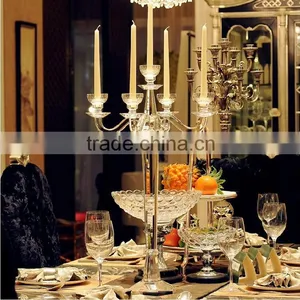 Wholesale Cheap Tall Crystal Glass Candle Holder for Wedding thumbnail-1