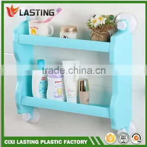 2 Layers Plastic Bathroom Shelf Kitchen Storage Shelf With Super Suction for Bathroom Shelf thumbnail-3