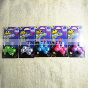 Pet Dog Safety LED Collar Pendant Tags Bone Flashing Blinking Glow Light thumbnail-1