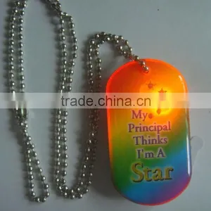 Pet Dog Safety LED Collar Pendant Tags , Metal Flashing Blinking Glow Light thumbnail-1