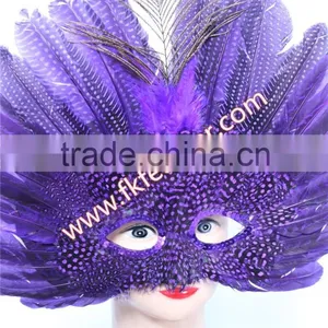 Natural Craft Purple Spot Feather Mask Halloween Decorations thumbnail-6