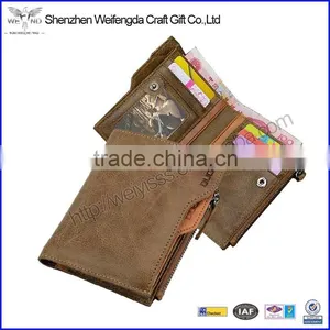 High Quality Customized Logo Travel Rfid Blocking Wallet Leather With Button thumbnail-1