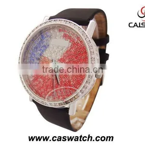Fashion Custom Women Diamond Luxury Watch Real Diamonds Face Leather Watches for Ladies Genuine Diamonds Quartz Watch thumbnail-1