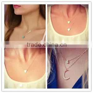 Gold Tiny Necklace Tiny Pendant Necklace, Minimalist Pendant Delicate Jewelry thumbnail-1